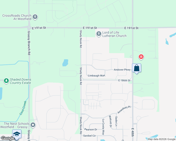 map of restaurants, bars, coffee shops, grocery stores, and more near 18659 Goldwater Road in Westfield