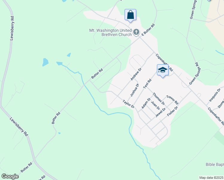 map of restaurants, bars, coffee shops, grocery stores, and more near 325 Taylor Drive in York