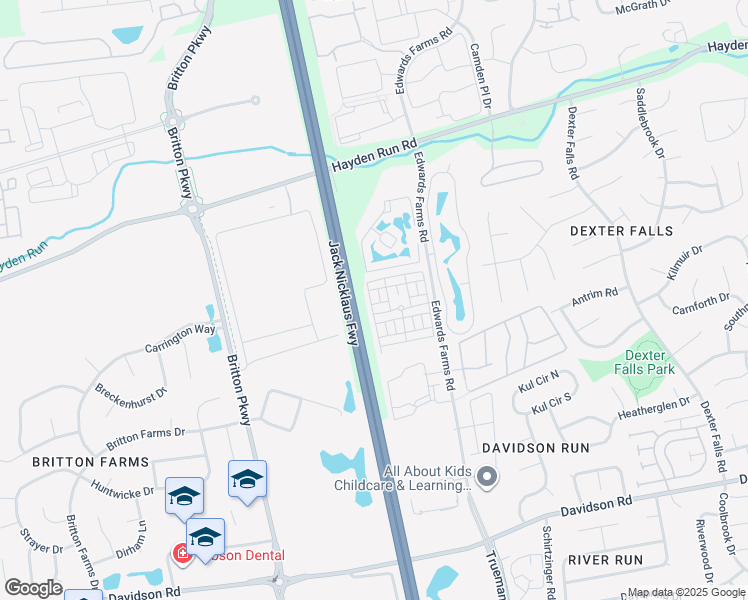 map of restaurants, bars, coffee shops, grocery stores, and more near 5676 Baudin Street in Columbus