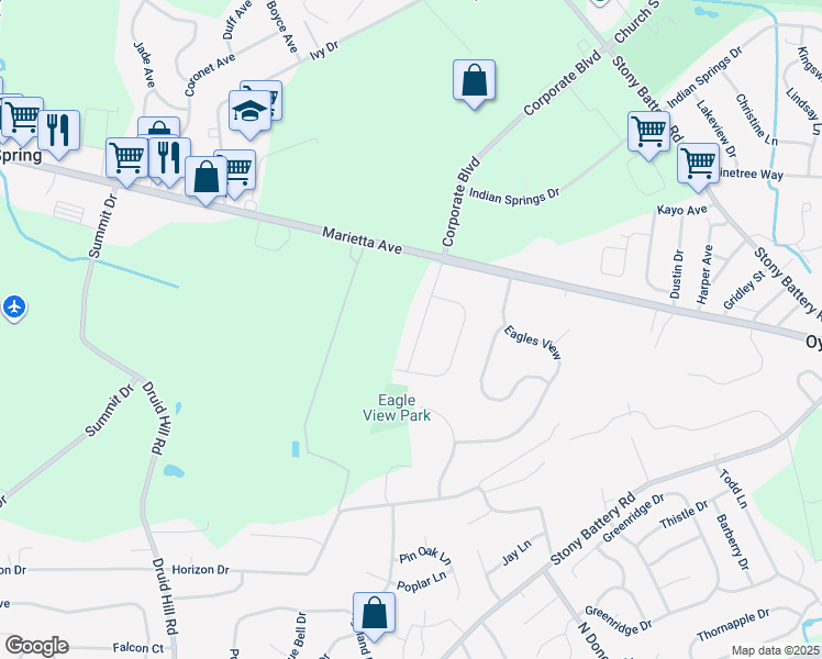 map of restaurants, bars, coffee shops, grocery stores, and more near 730 Westover Drive in Lancaster