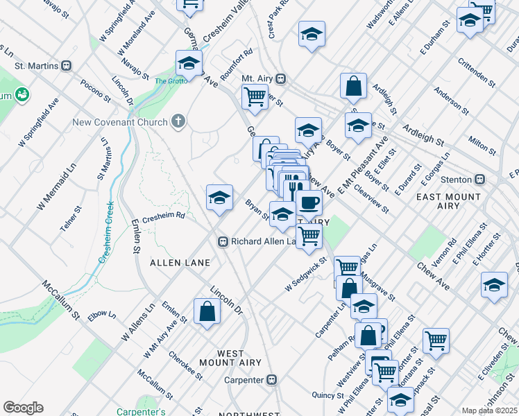 map of restaurants, bars, coffee shops, grocery stores, and more near 58 Nippon Street in Philadelphia