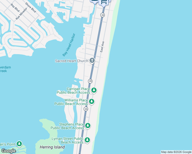 map of restaurants, bars, coffee shops, grocery stores, and more near 833 Main Avenue in Bay Head