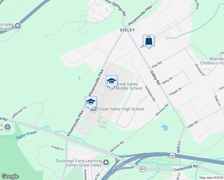 map of restaurants, bars, coffee shops, grocery stores, and more near 17 Flintshire Rd in Malvern