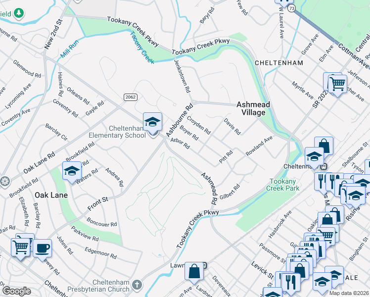map of restaurants, bars, coffee shops, grocery stores, and more near in Montgomery County