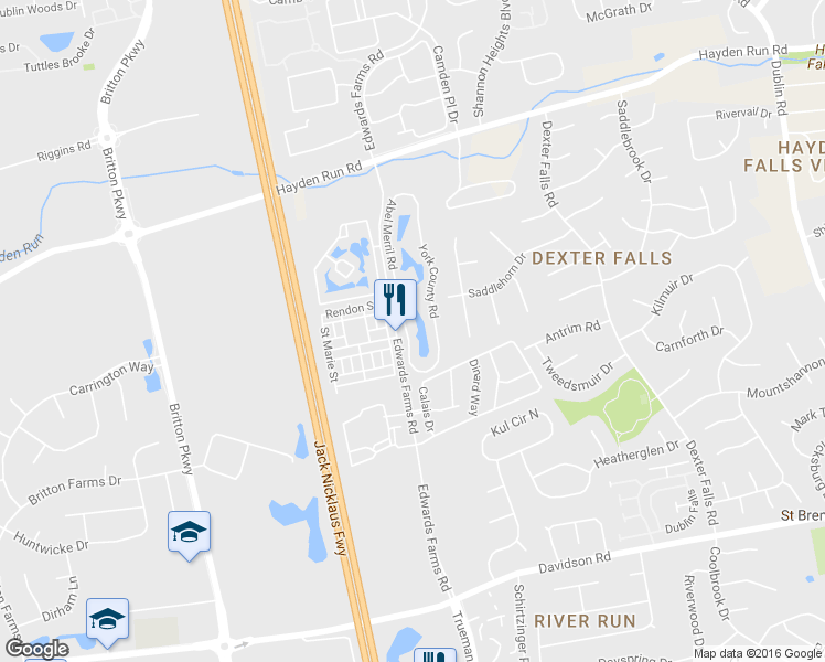 map of restaurants, bars, coffee shops, grocery stores, and more near 5256 Abel Merril Rd in Columbus