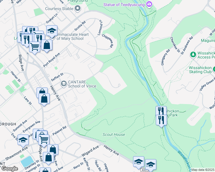 map of restaurants, bars, coffee shops, grocery stores, and more near 6 Summit Place in Philadelphia