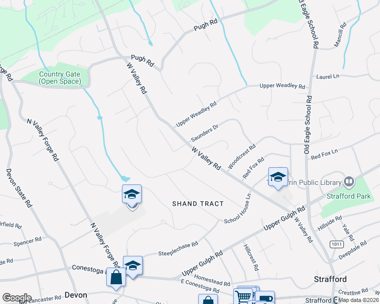 map of restaurants, bars, coffee shops, grocery stores, and more near 280 Colket Lane in Wayne