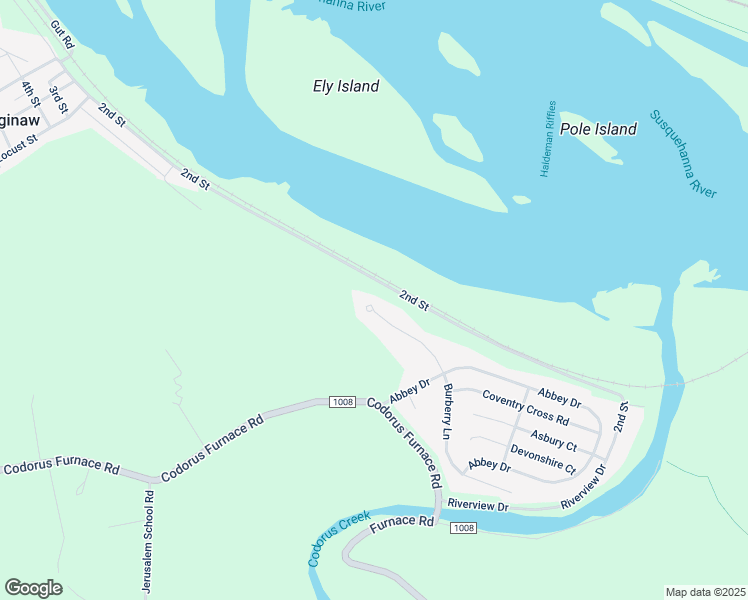 map of restaurants, bars, coffee shops, grocery stores, and more near 405 North Burberry Lane in Mount Wolf