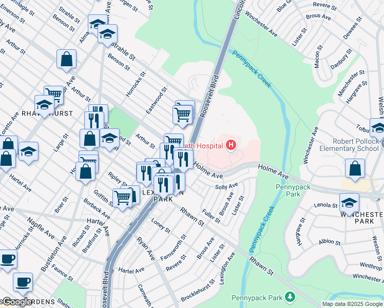 map of restaurants, bars, coffee shops, grocery stores, and more near in Philadelphia