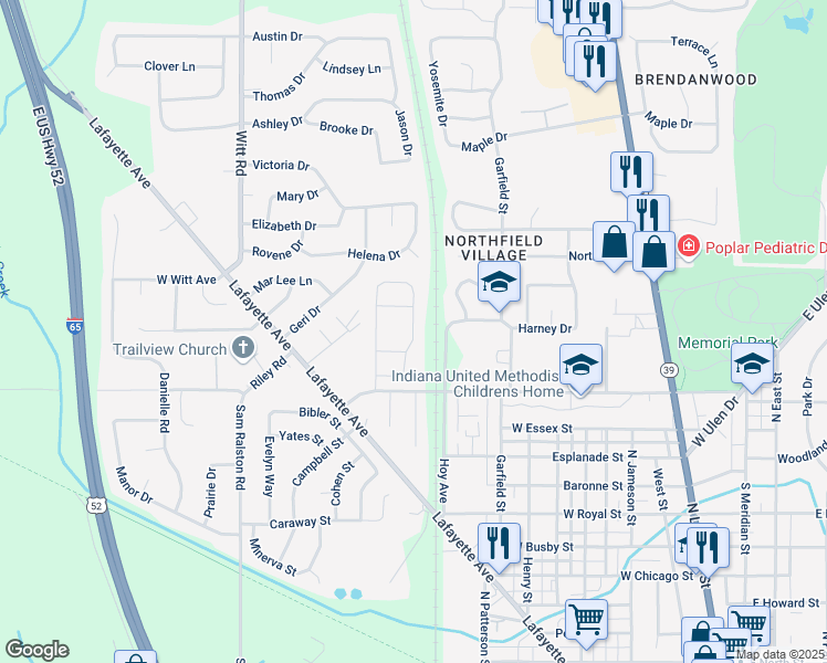 map of restaurants, bars, coffee shops, grocery stores, and more near 1316 Citation Cir E in Lebanon