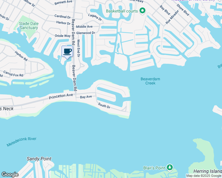 map of restaurants, bars, coffee shops, grocery stores, and more near 797 North Drive in Brick Township