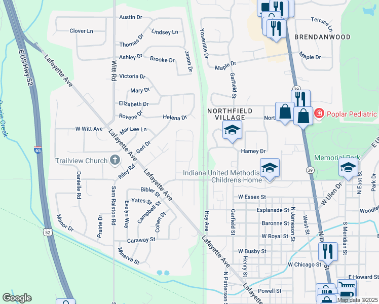 map of restaurants, bars, coffee shops, grocery stores, and more near 1316 Citation Circle East in Lebanon