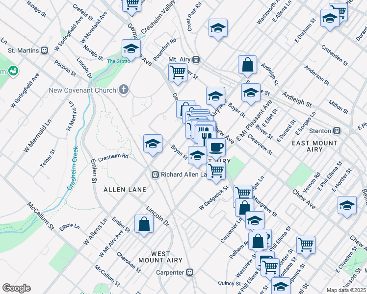 map of restaurants, bars, coffee shops, grocery stores, and more near 48 W Nippon St in Philadelphia