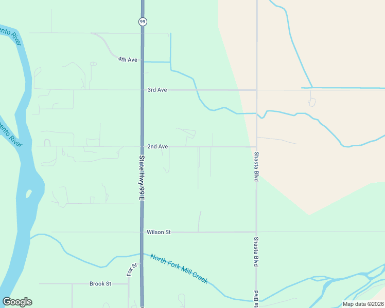 map of restaurants, bars, coffee shops, grocery stores, and more near 25245 2nd Avenue in Los Molinos