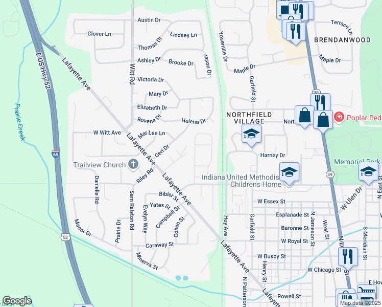 map of restaurants, bars, coffee shops, grocery stores, and more near 1314 Citation Circle West in Lebanon