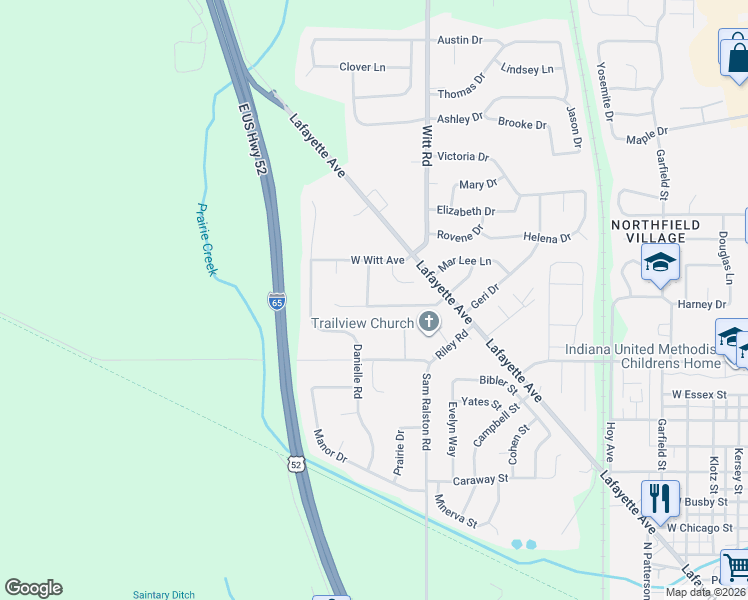 map of restaurants, bars, coffee shops, grocery stores, and more near 1703 Jaques Drive in Lebanon