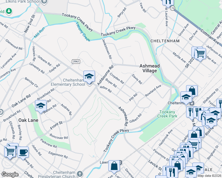 map of restaurants, bars, coffee shops, grocery stores, and more near in Montgomery County