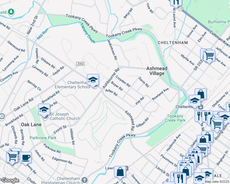 map of restaurants, bars, coffee shops, grocery stores, and more near in Montgomery County