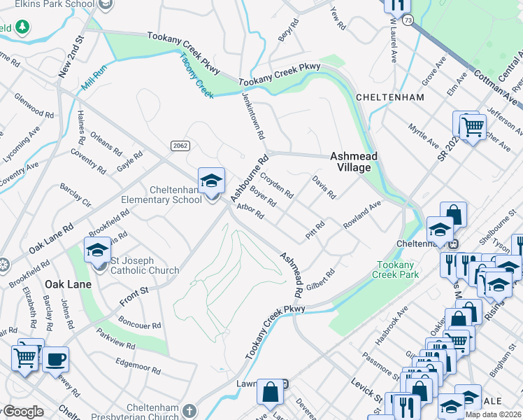 map of restaurants, bars, coffee shops, grocery stores, and more near in Montgomery County