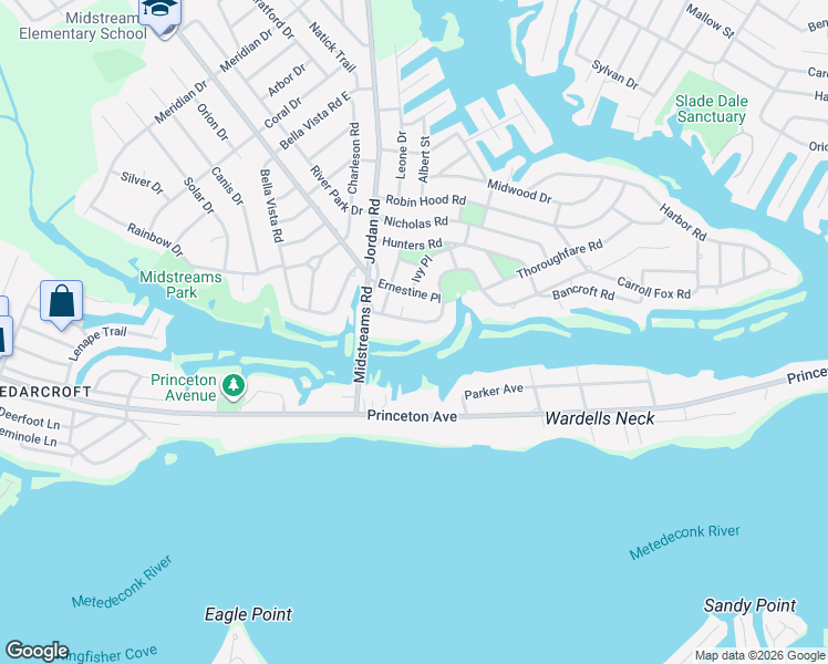 map of restaurants, bars, coffee shops, grocery stores, and more near 513 Carroll Fox Road in Brick Township