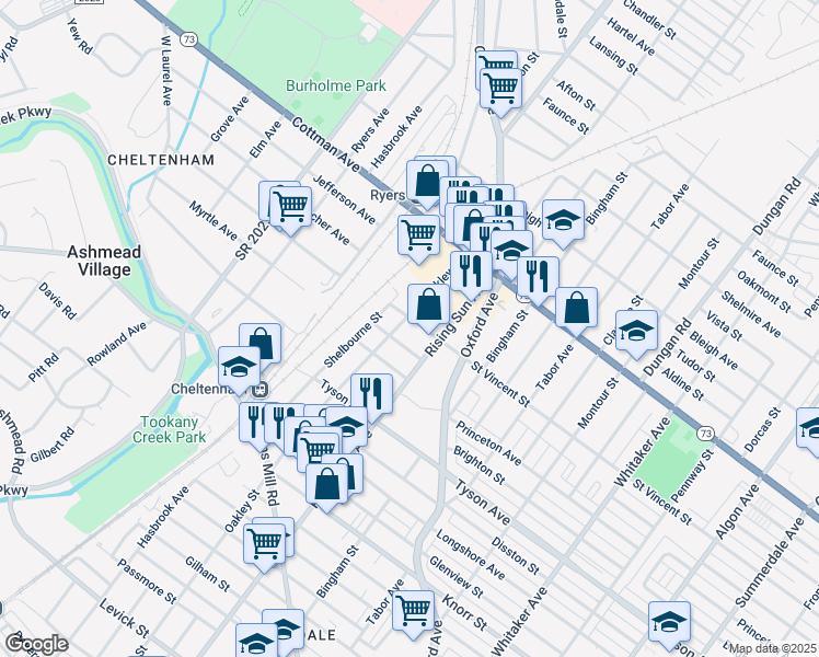 map of restaurants, bars, coffee shops, grocery stores, and more near 408 Saint Vincent Street in Philadelphia