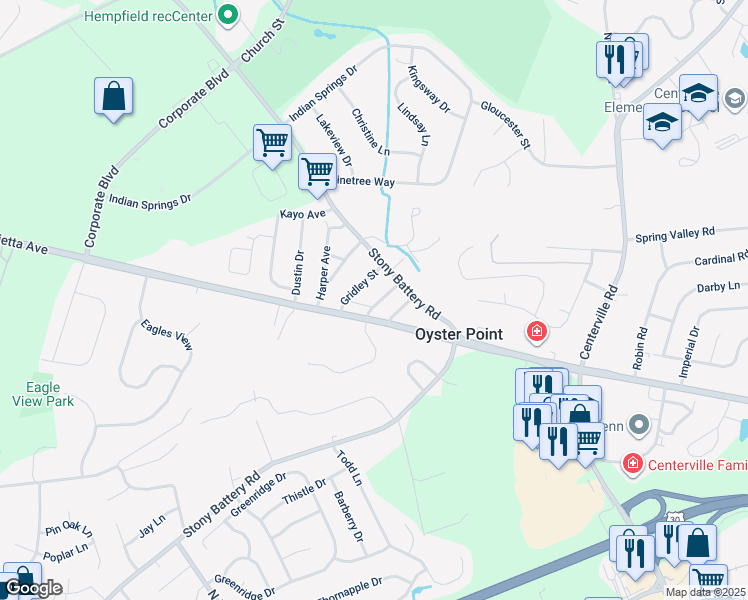 map of restaurants, bars, coffee shops, grocery stores, and more near 718 Hathaway Street in Lancaster