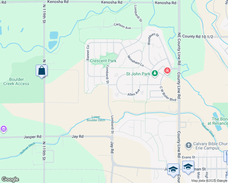 map of restaurants, bars, coffee shops, grocery stores, and more near 1486 Allen Avenue in Erie
