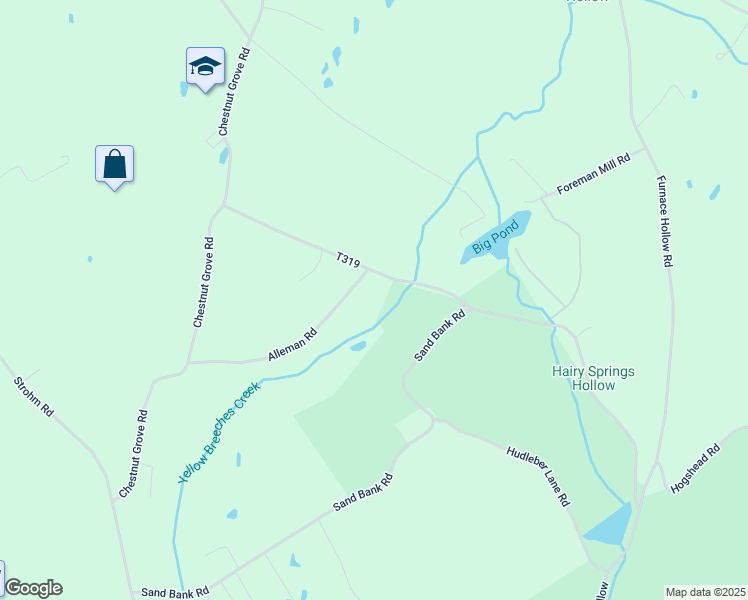 map of restaurants, bars, coffee shops, grocery stores, and more near 55 Gutshall Road in Shippensburg