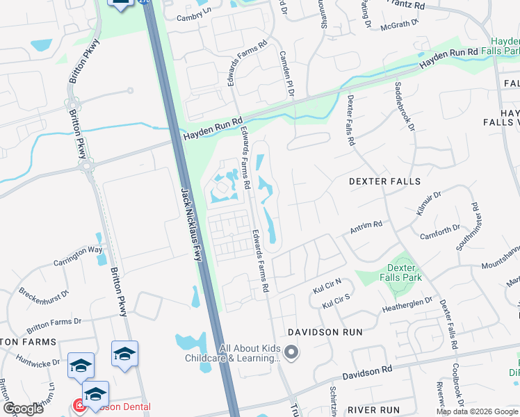 map of restaurants, bars, coffee shops, grocery stores, and more near 5412 Abel Merril Road in Columbus