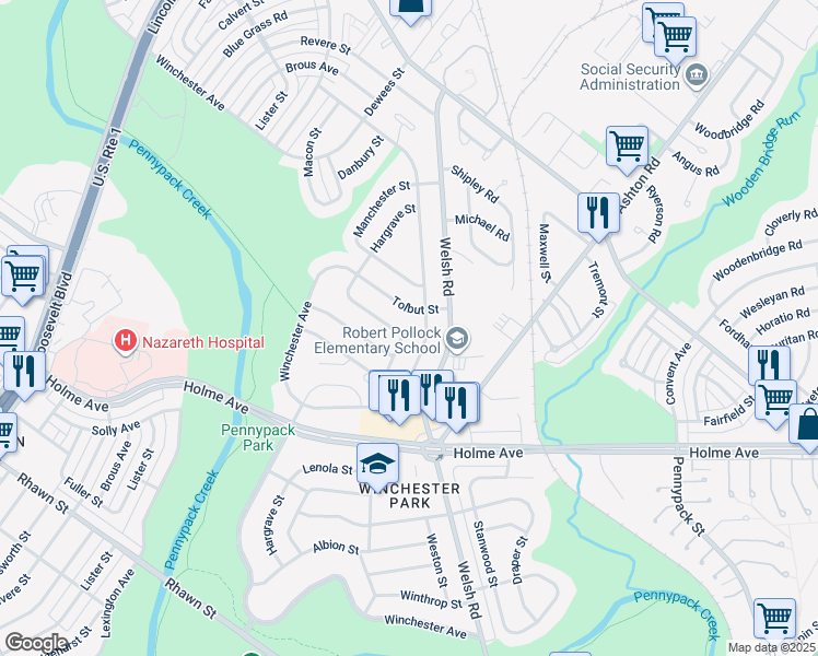 map of restaurants, bars, coffee shops, grocery stores, and more near 2757 Clayton Street in Philadelphia