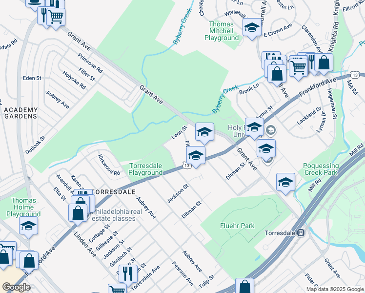 map of restaurants, bars, coffee shops, grocery stores, and more near 3918 Fitler Street in Philadelphia