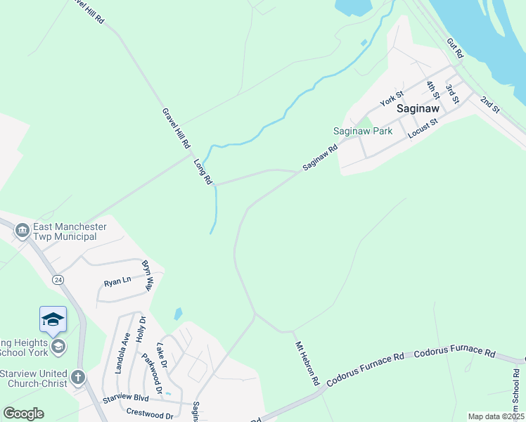 map of restaurants, bars, coffee shops, grocery stores, and more near 415 Saginaw Road in Mount Wolf