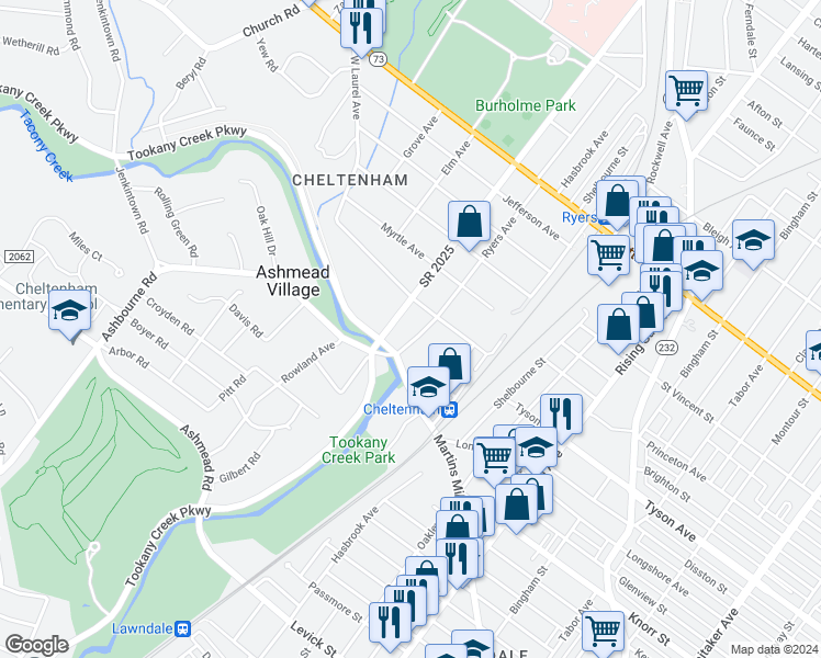 map of restaurants, bars, coffee shops, grocery stores, and more near 518 Ryers Ave in Montgomery