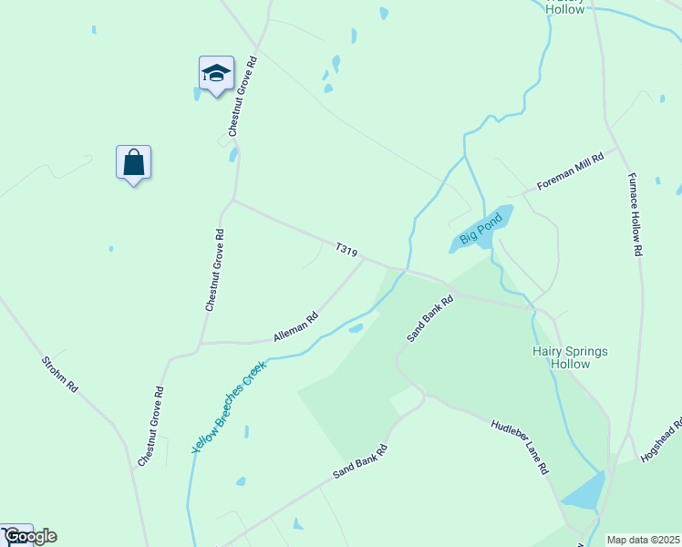 map of restaurants, bars, coffee shops, grocery stores, and more near 7 Alleman Rd in Shippensburg
