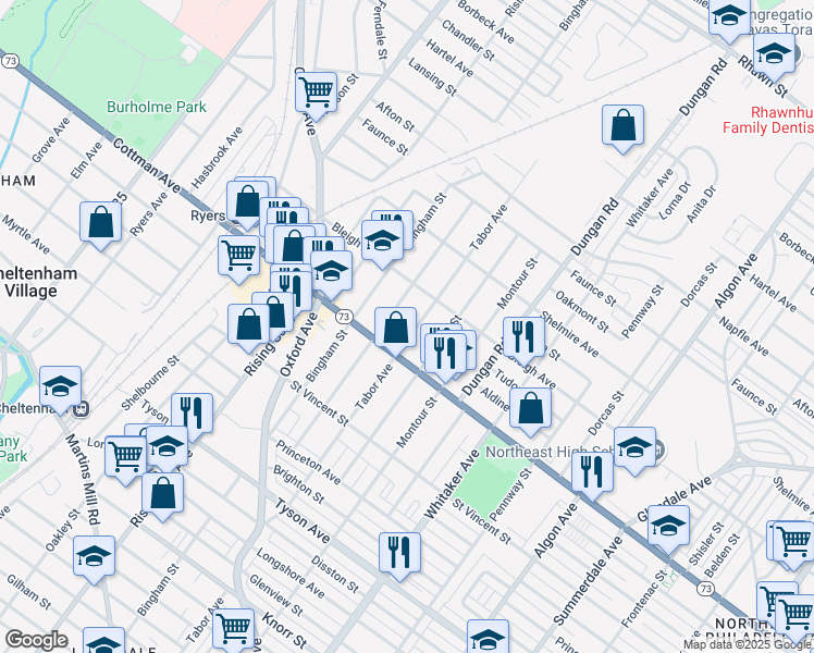 map of restaurants, bars, coffee shops, grocery stores, and more near in Philadelphia