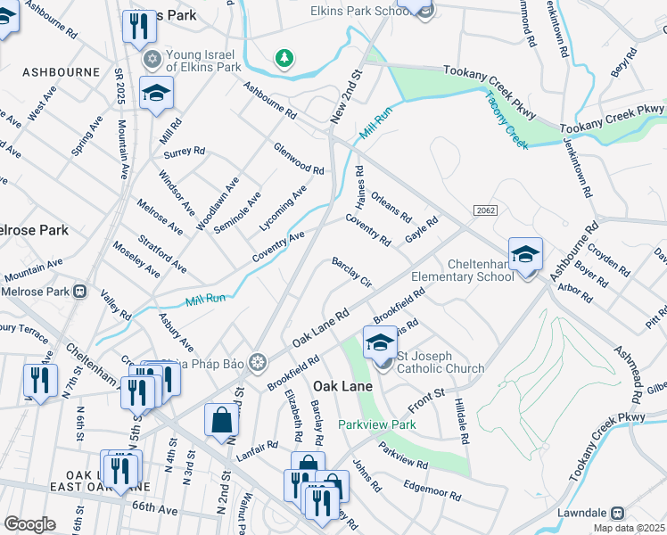 map of restaurants, bars, coffee shops, grocery stores, and more near 212 Barclay Circle in Montgomery County