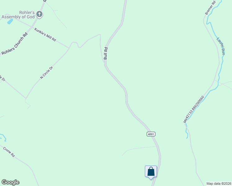 map of restaurants, bars, coffee shops, grocery stores, and more near 5690 Bull Road in Dover