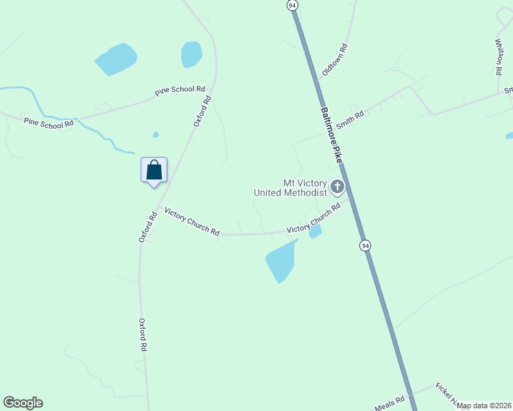 map of restaurants, bars, coffee shops, grocery stores, and more near 53 Victory Church Road in Gardners