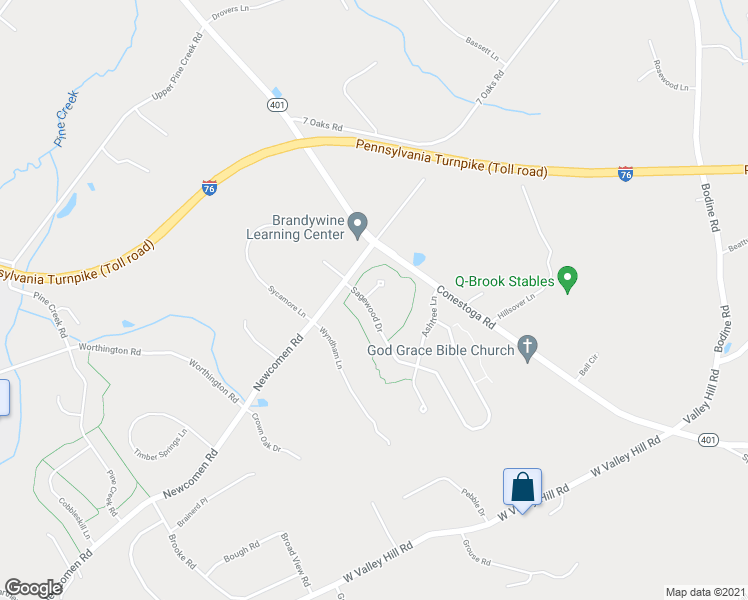 map of restaurants, bars, coffee shops, grocery stores, and more near 10 Oakbrook Court in Malvern