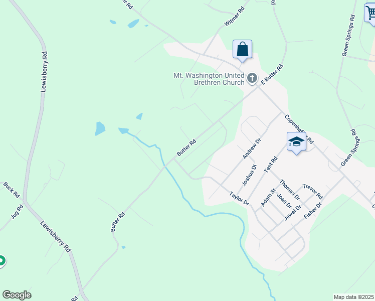 map of restaurants, bars, coffee shops, grocery stores, and more near 135 Eli Drive in York