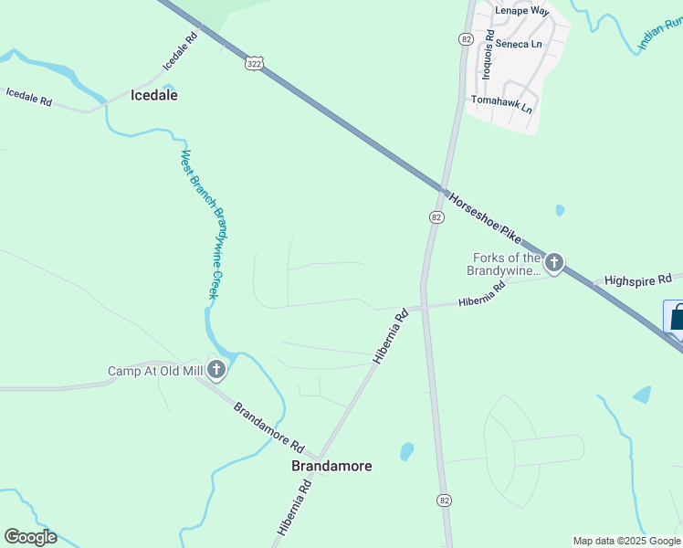 map of restaurants, bars, coffee shops, grocery stores, and more near 8 Rockland Way in Glenmoore