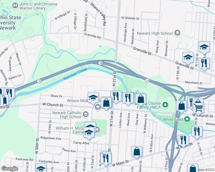 map of restaurants, bars, coffee shops, grocery stores, and more near 312 Gunnison Street in Newark