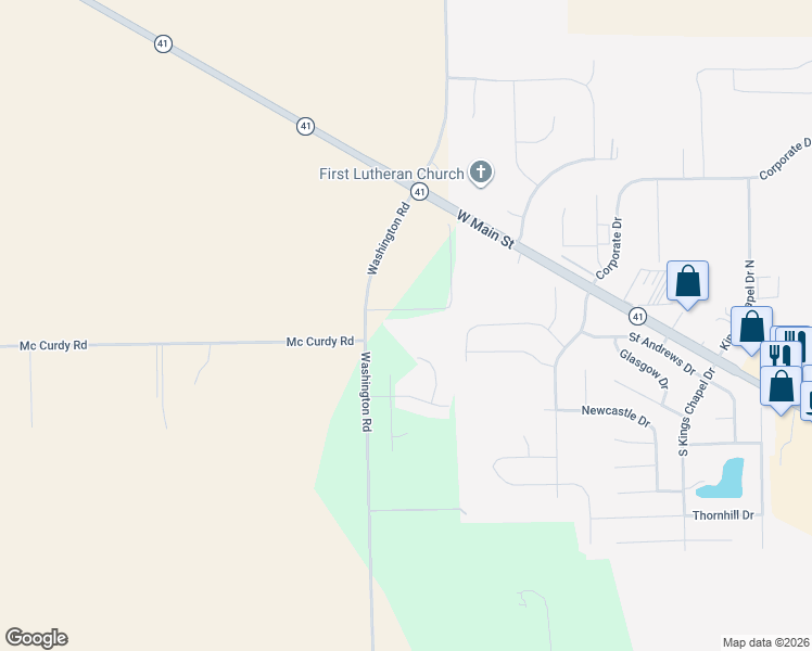 map of restaurants, bars, coffee shops, grocery stores, and more near 1585 Washington Bend Court in Troy