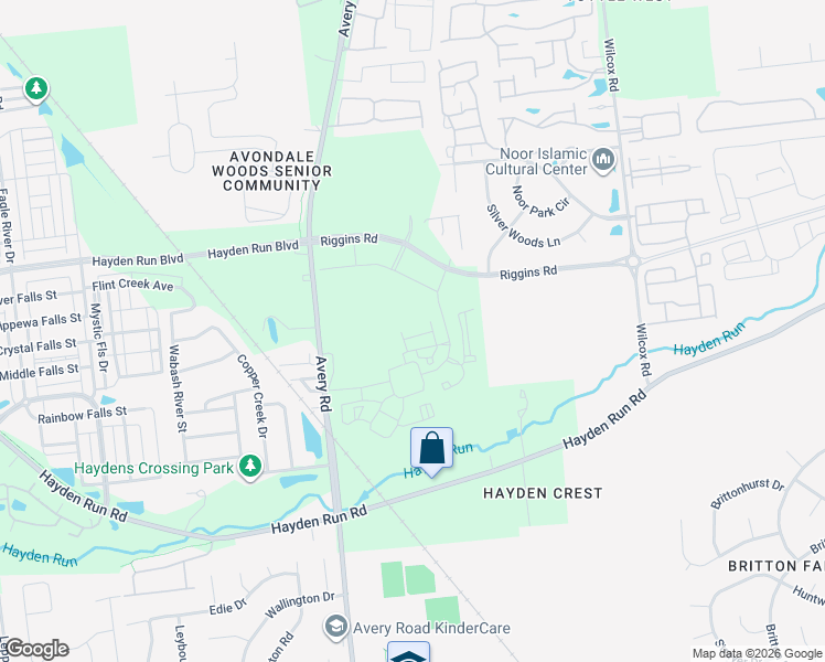 map of restaurants, bars, coffee shops, grocery stores, and more near 5118 Acox Road in Hilliard