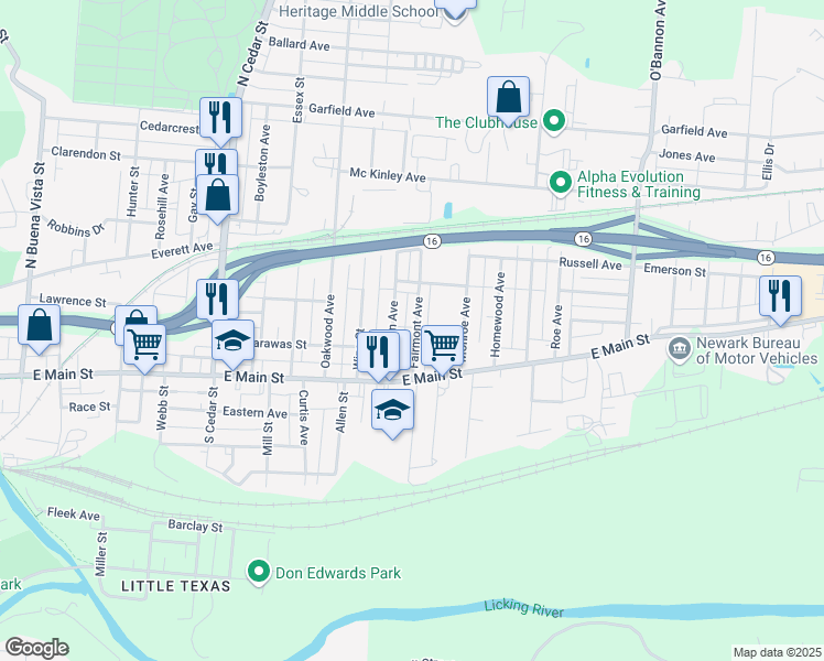 map of restaurants, bars, coffee shops, grocery stores, and more near 49 Fairmont Avenue in Newark