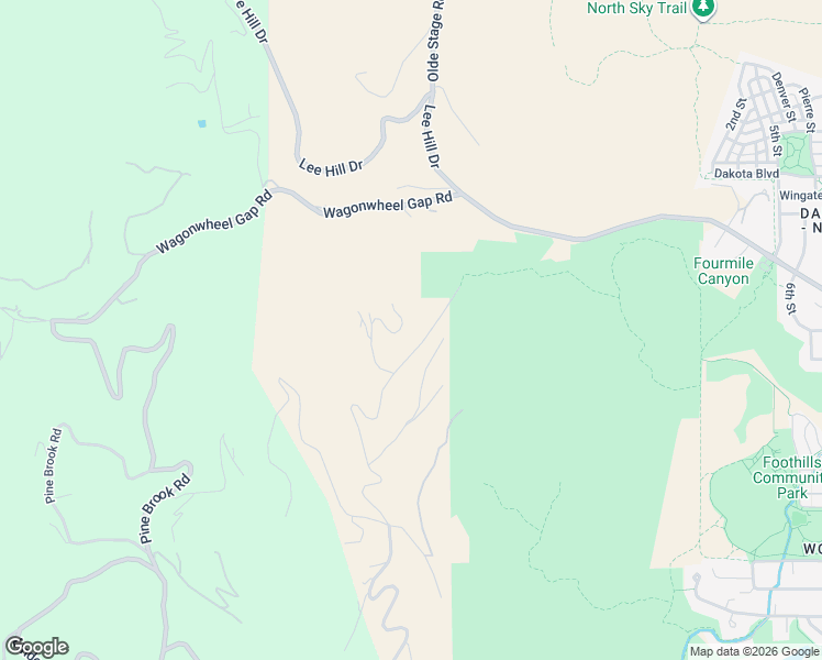map of restaurants, bars, coffee shops, grocery stores, and more near 1306 North Cedar Brook Road in Boulder