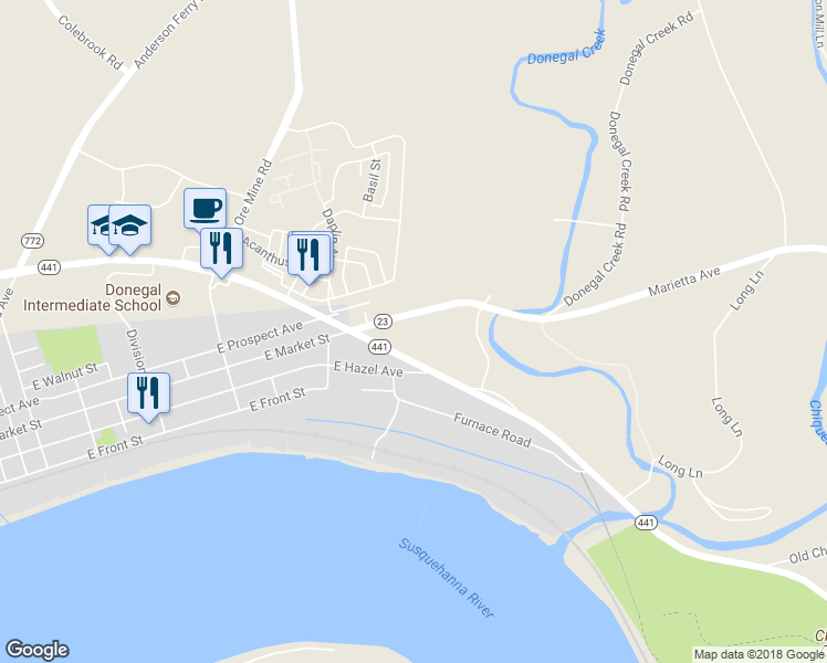 map of restaurants, bars, coffee shops, grocery stores, and more near 4940 Marietta Avenue in Marietta