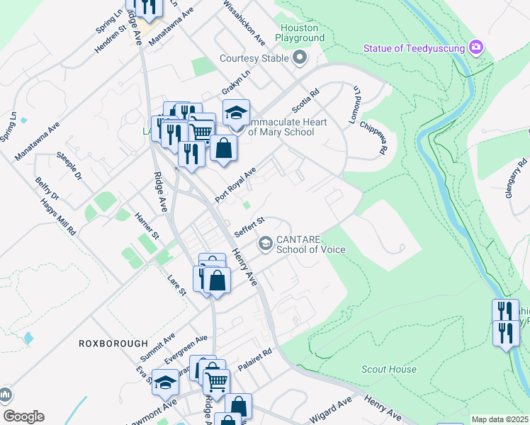 map of restaurants, bars, coffee shops, grocery stores, and more near 812 Seffert Street in Philadelphia