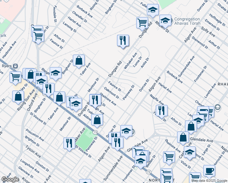 map of restaurants, bars, coffee shops, grocery stores, and more near 7523 Whitaker Avenue in Philadelphia
