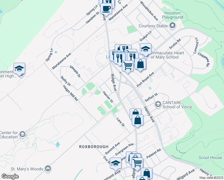 map of restaurants, bars, coffee shops, grocery stores, and more near 8415 Pembrook Road in Philadelphia